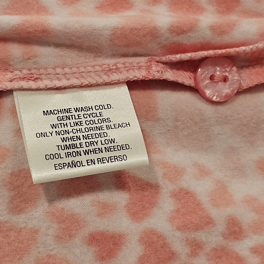 Charter Club Animal Pink Fleece Animal Hearts  PJ Set, NWT, Size Medium - Picture 4 of 7